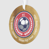 Soccer Football Team Gold Red White Modern Ornament (voorkant)