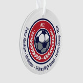 Soccer Football Team Red White Blue Modern Ornament (voorkant)
