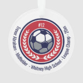 Soccer Football Team Red White Blue Modern Ornament (achterkant)