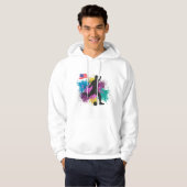 Soccer Football USA Grungy Color Splashes Hoodie (Voorkant volledig)