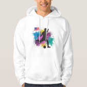 Soccer Football USA Grungy Color Splashes Hoodie (Voorkant)
