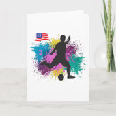 Soccer Football USA Grungy Color Splashes Kaart (Voorkant)