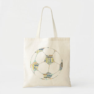 Soccer Football Word Label Cloud canvas tas