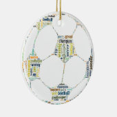 Soccer Football Word Label Cloud Keramisch Ornament (Rechts)