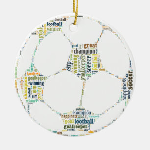 Soccer Football Word Label Cloud Keramisch Ornament