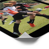 Soccer fotocollage team naam zwart poster (Hoek)