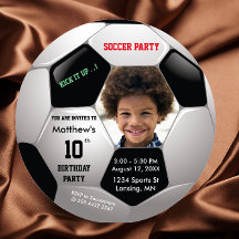 Soccer Fun Foto Birthday Epic Party Invitation