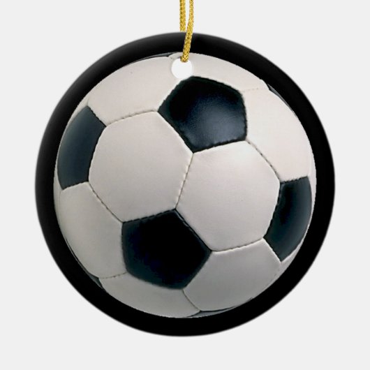 Soccer Futbol kerstversiering Keramisch Ornament (Voorkant)