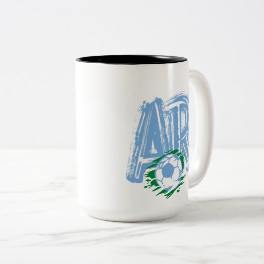 Soccer Game Selección Argentina Football Soccer  Tweekleurige Koffiemok (Voorkant rechts)