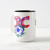 Soccer Game Selección Costa Rica Football Soccer Tweekleurige Koffiemok (Voorkant links)