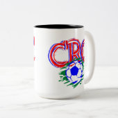 Soccer Game Selección Costa Rica Football Soccer Tweekleurige Koffiemok (Voorkant rechts)