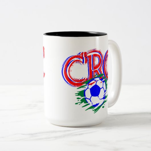 Soccer Game Selección Costa Rica Football Soccer  Tweekleurige Koffiemok (Voorkant rechts)