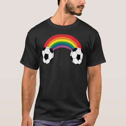 Soccer Gay Rainbow Balls Tolerance Pride football T-shirt (Voorkant)