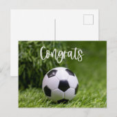 Soccer Gefeliciteerd met speler en Soccer fan Briefkaart (Voorkant / Achterkant)