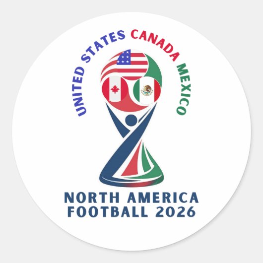 Soccer Gift for USA Canada Mexico Fans Ronde Sticker (Voorkant)