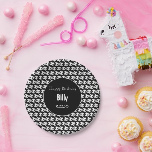 Soccer Gift Personalized Birthday Paper Borden Papieren Bordje (Feest)