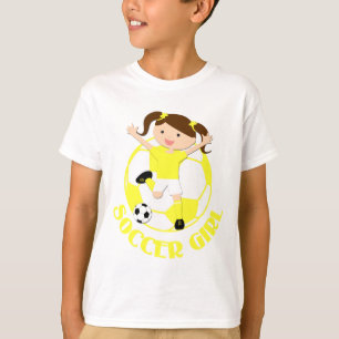 Soccer Girl 1 en Ball Yellow en White v2 T-shirt
