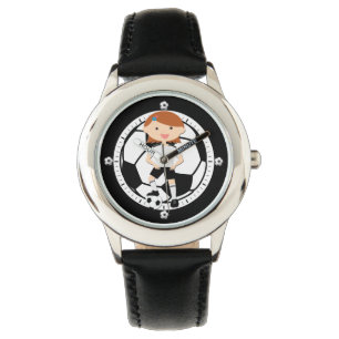 Soccer Girl 3 en Ball Black en White Horloge