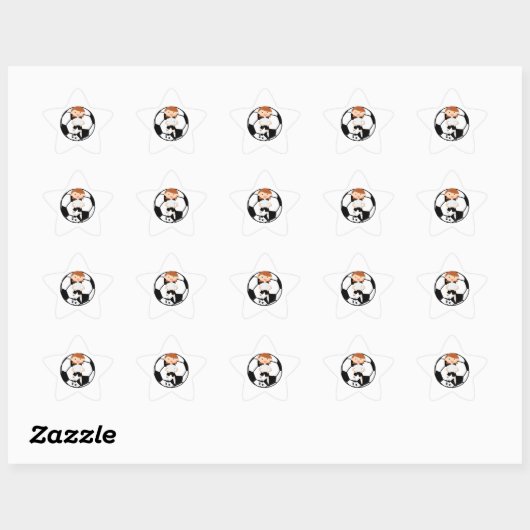 Soccer Girl 3 en Ball Black en White Ster Sticker (Vel)