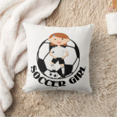 Soccer Girl 3 en Ball Black en White v2 Kussen (Deken)