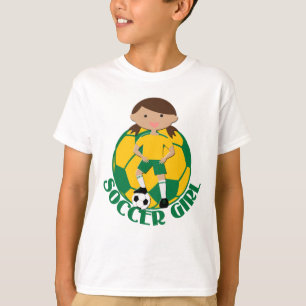 Soccer Girl 4 en Ball Green en Yellow v2 T-shirt