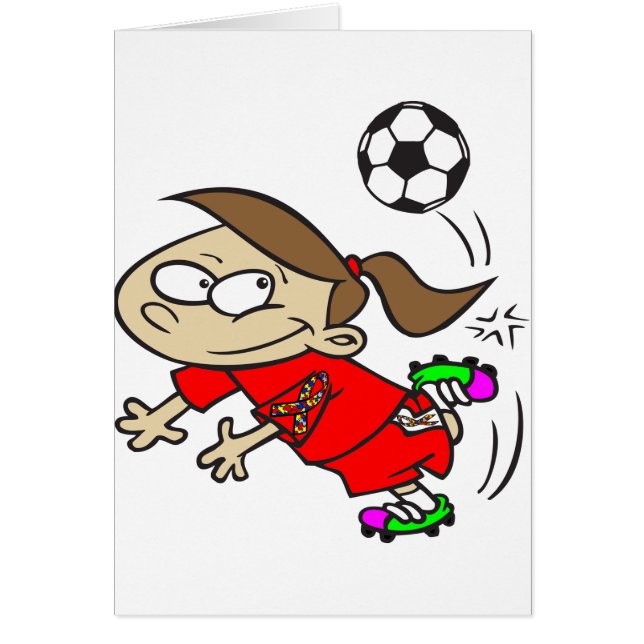 SOCCER GIRL AUTISM RIBBON (Voorkant)
