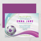 SOCCER GIRL Bar Mitzvah Uitnodiging (Voorkant / Achterkant)