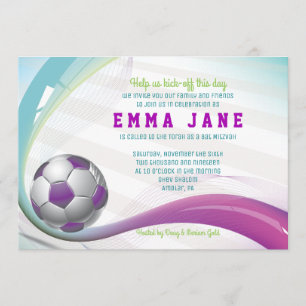 SOCCER GIRL Bar Mitzvah Uitnodiging