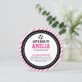 Soccer Girl Birthday Uitnodiging (Staand voorkant)