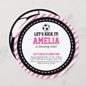 Soccer Girl Birthday Uitnodiging (Voorkant / Achterkant)