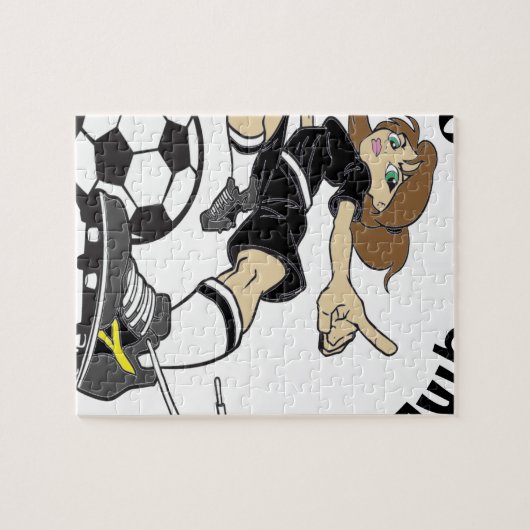 SOCCER GIRL BLACK TEKST LEGPUZZEL (Horizontaal)