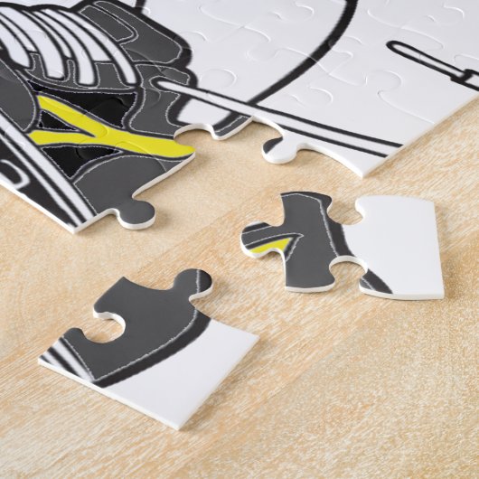 SOCCER GIRL BLACK TEKST LEGPUZZEL (Zijkant)