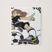 SOCCER GIRL BLACK TEKST LEGPUZZEL (Verticaal)