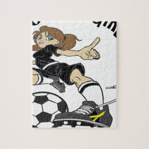 SOCCER GIRL BLACK TEKST LEGPUZZEL