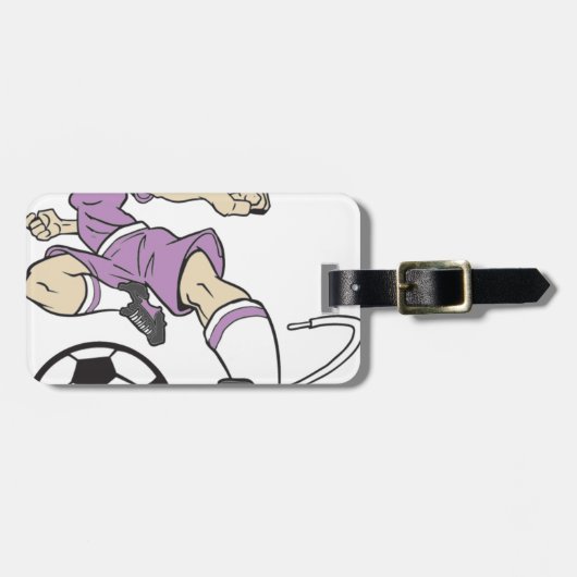 SOCCER GIRL BRUNETTE BAGAGELABEL (Voorkant horizontaal)