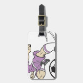 SOCCER GIRL BRUNETTE BAGAGELABEL (Voorkant verticaal)