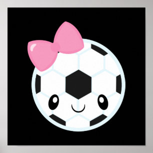 Soccer Girl Emoji Poster
