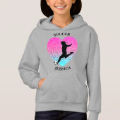 Soccer Girl Heart Hoodie w. (Voorkant)