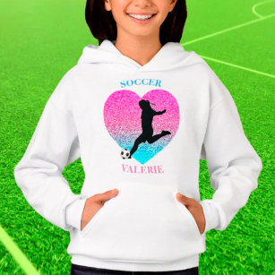 Soccer Girl Heart Hoodie w.