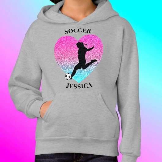 Soccer Girl Heart Hoodie w.