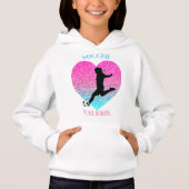 Soccer Girl Heart Hoodie w. (Voorkant)
