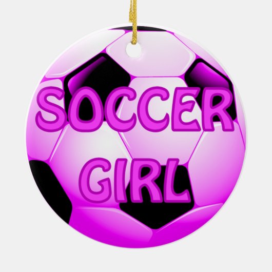 Soccer Girl Ornaments Keramisch Ornament (Achterkant)