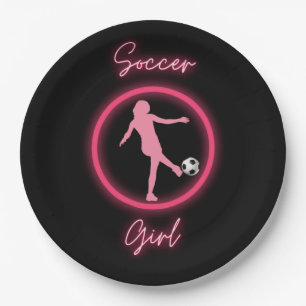 Soccer Girl Pink Glow    Papieren Bordje