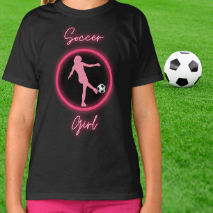 Soccer Girl Pink Glow T-Shirt