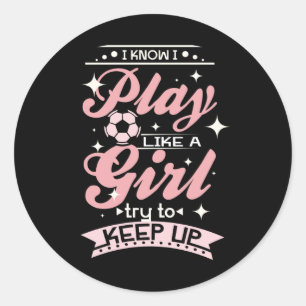 Soccer Girl Ronde Sticker