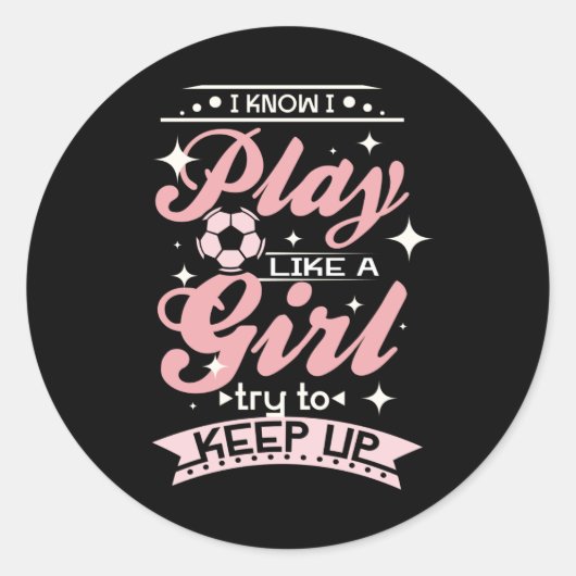 Soccer Girl Ronde Sticker (Voorkant)