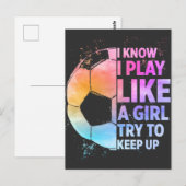 Soccer Girl Statement Football Player Briefkaart (Voorkant / Achterkant)