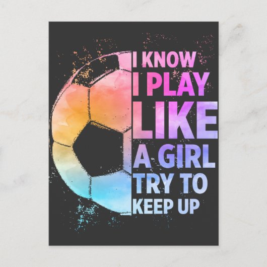 Soccer Girl Statement Football Player Briefkaart (Voorkant)