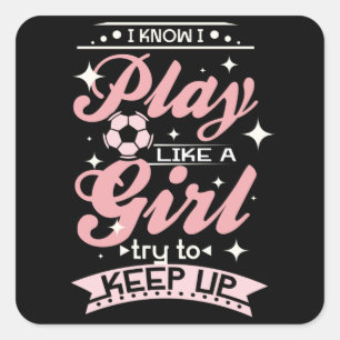 Soccer Girl Vierkante Sticker
