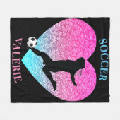 Soccer Girls Fleece Blanket w/ Gepersonaliseerde n (Voorkant (Horizontaal))